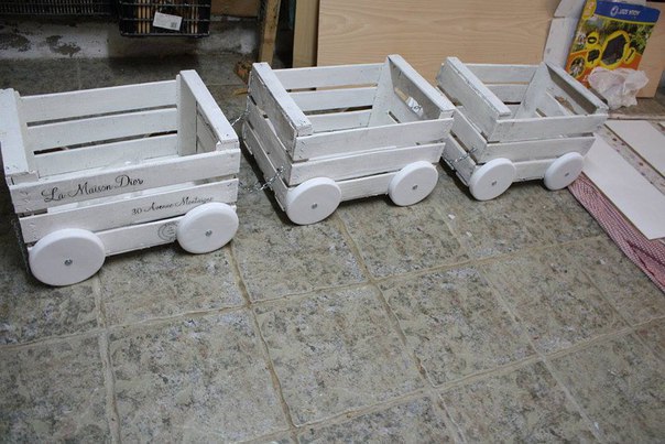 Паровозик из старых ящиков Паровозик из старых ящиков