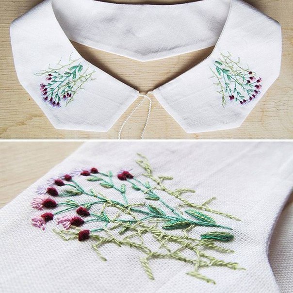 Накладные воротнички с вышивкой.