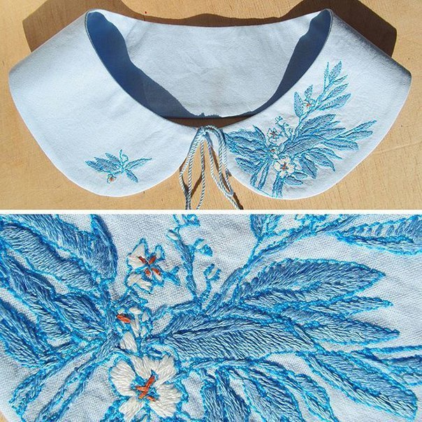 Накладные воротнички с вышивкой.