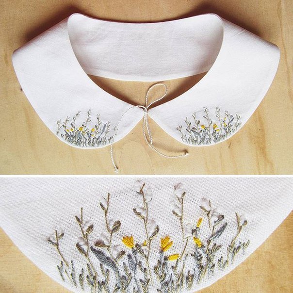 Накладные воротнички с вышивкой.