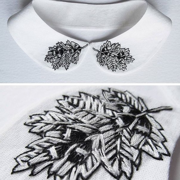 Накладные воротнички с вышивкой.