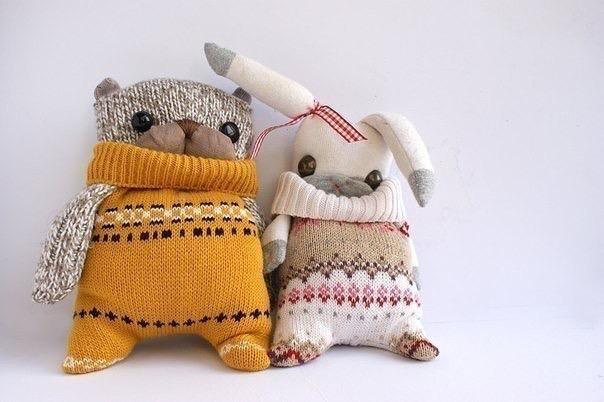 Мягкие игрушки из старого трикотажа