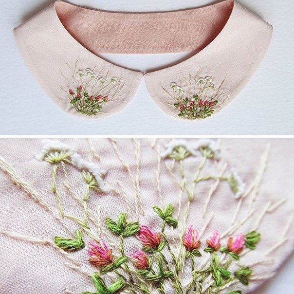 Накладные воротнички с вышивкой.