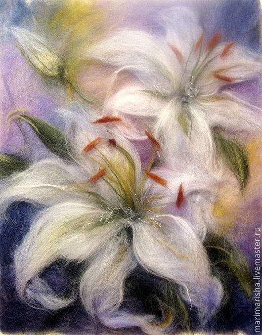 ​Цветы в технике шерстяной акварели: творческие идеи