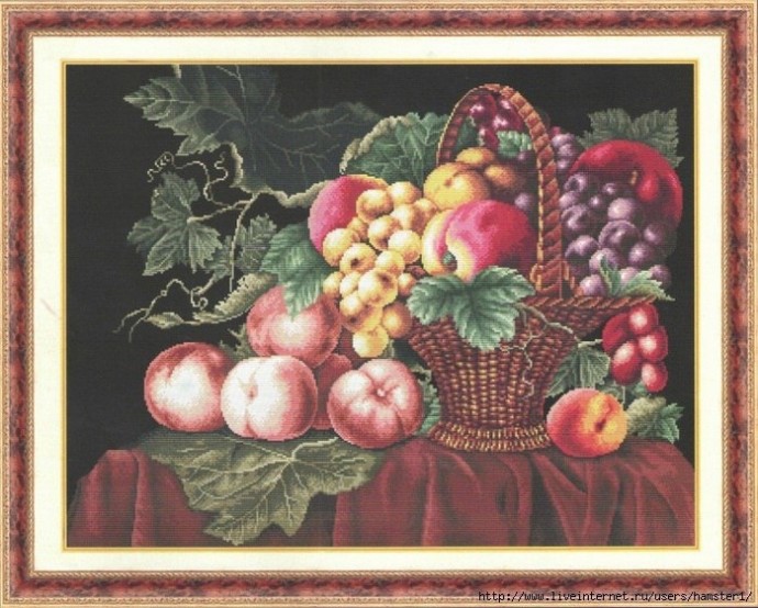 Персики и виноград