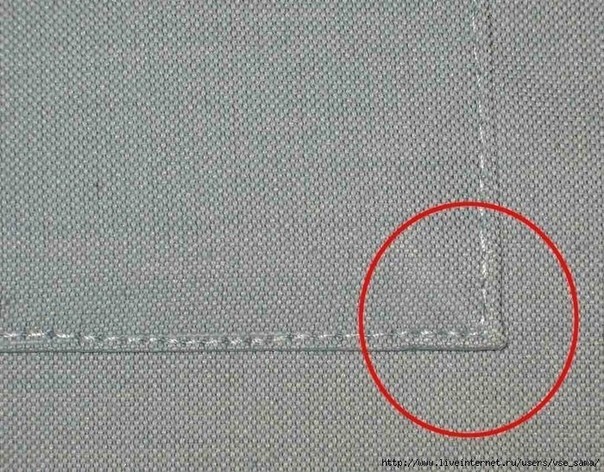 Как красиво обработать уголки на накладных карманах