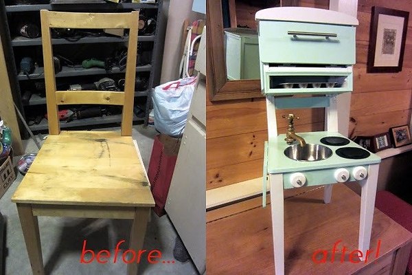 Детская кухня из стульчика: бюджетные идеи бесценных подарков дочкам