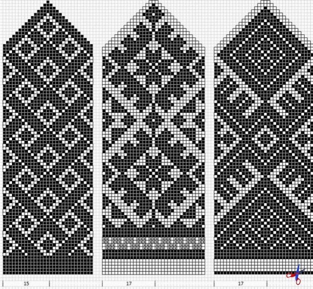 Жаккардовые узоры для рукавичек