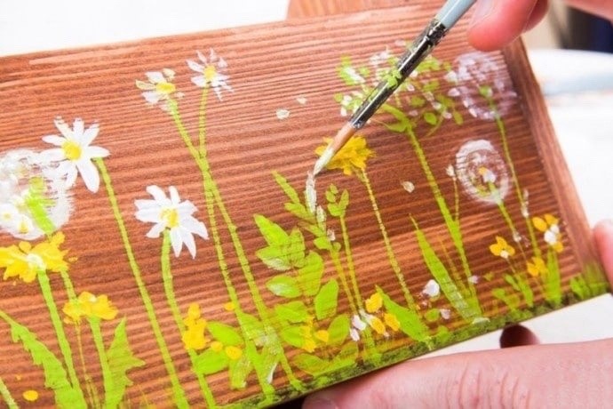 Декор деревянного кашпо