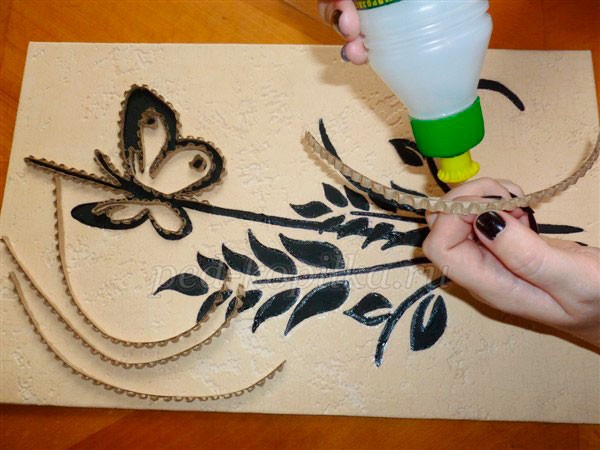 Интерьерная картина в технике рисования и аппликации