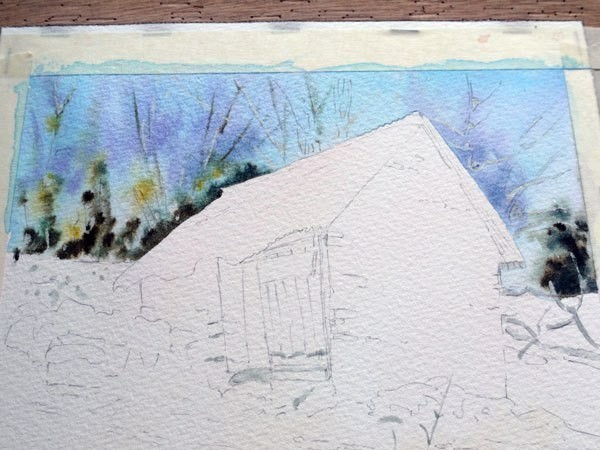 Рисуем зимний пейзаж акварелью Рисуем зимний пейзаж акварелью