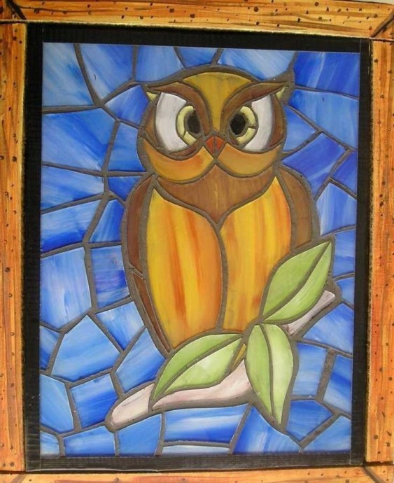 ​Стеклянная мозаика "Сова"
