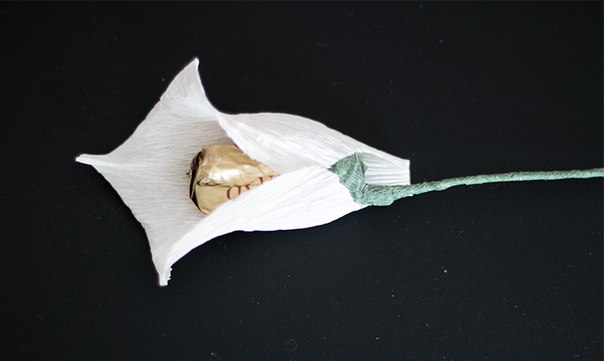 Каллы из креп бумаги