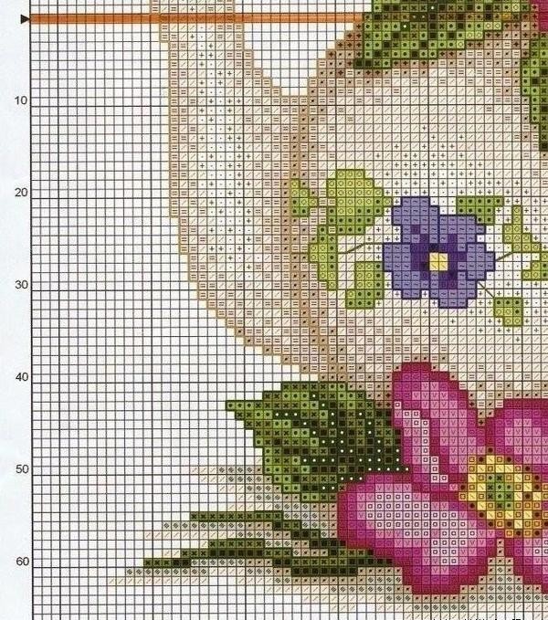 Чайник с цветами: вышивка крестиком