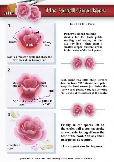 Двойной мазок: учимся рисовать цветы