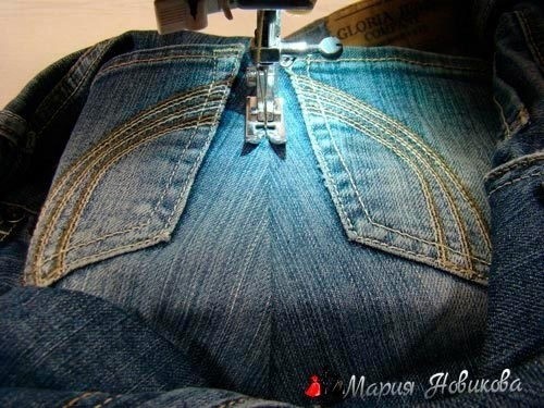 Как быстро ушить джинсы по среднему шву