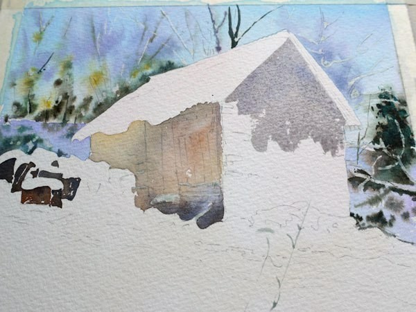 Рисуем зимний пейзаж акварелью Рисуем зимний пейзаж акварелью