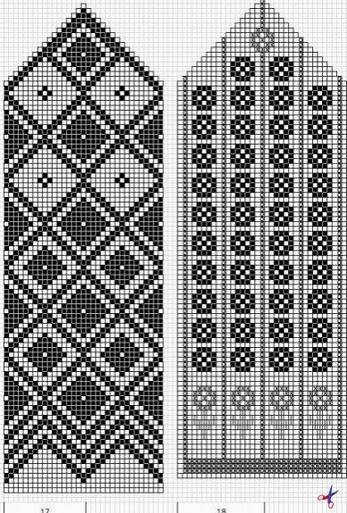 Жаккардовые узоры для рукавичек