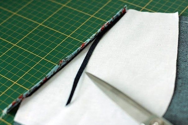Обработка кармана с отрезным бочком и декоративным кантом: мастер-класс