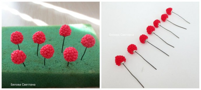 Малина из полимерной глины