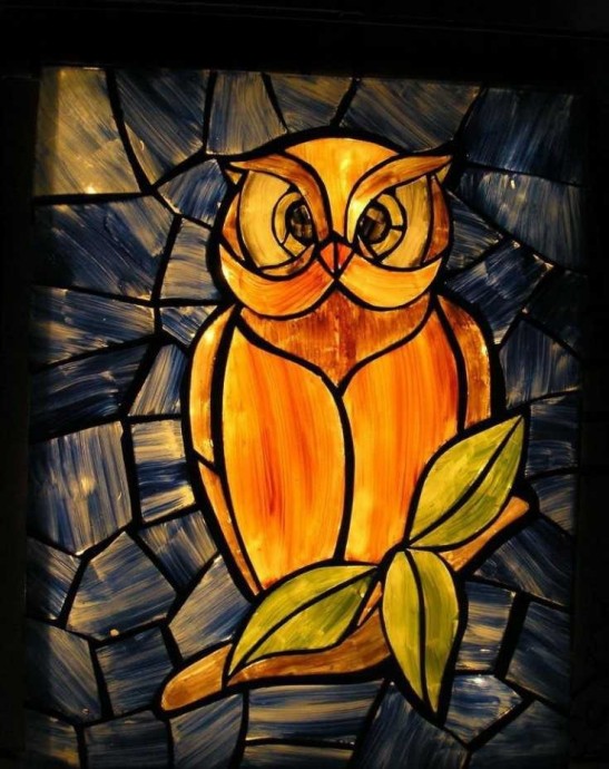 ​Стеклянная мозаика "Сова"
