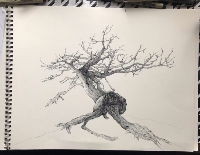 Рисуем дерево на горе: мастер-класс