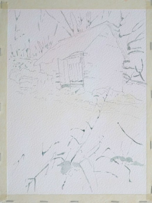 Рисуем зимний пейзаж акварелью Рисуем зимний пейзаж акварелью