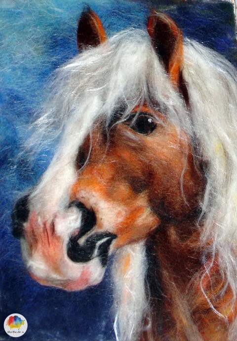 Картины из шерсти: лошади
