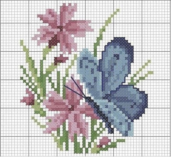Вышиваем крестиком бабочек