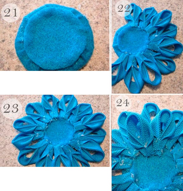 Великолепные цветы из молнии: мастер-класс