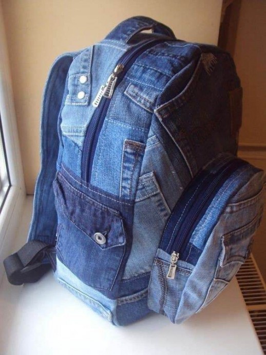 Сумки и рюкзаки из джинсовой ткани: идеи