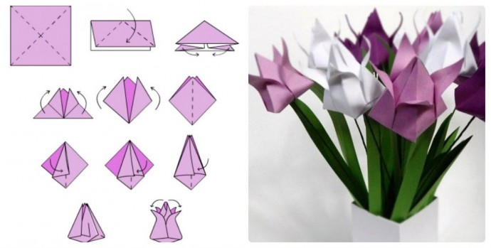 Цветы из бумаги - оригами