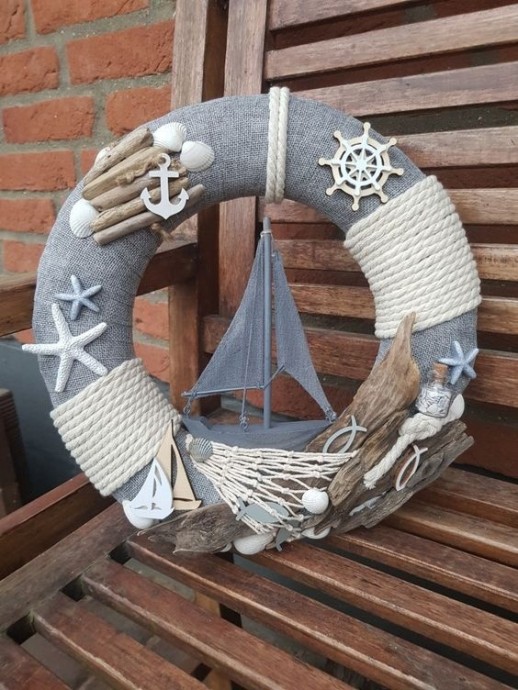 Декоративные веночки в морском стиле