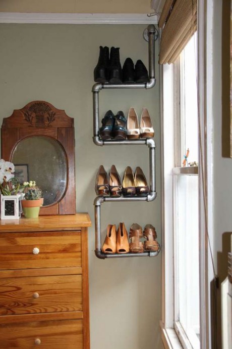 Полочки для обуви из труб: идеи Полочки для обуви из труб: идеи