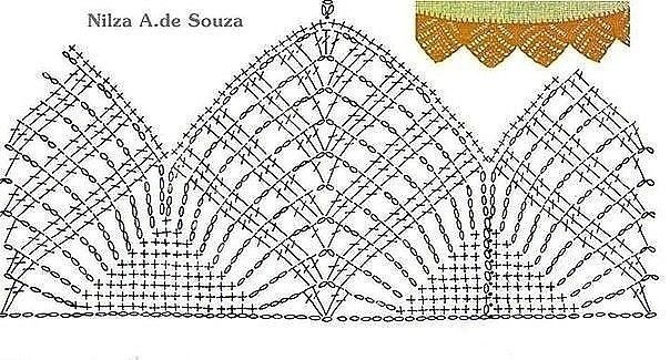 Схемы каймы крючком