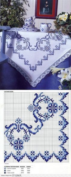 Схемы вышивки для красивых уголочков салфеток