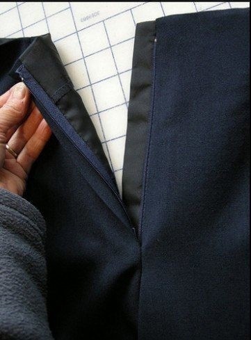 Молния на юбке или брюках с подкладкой Молния на юбке или брюках с подкладкой