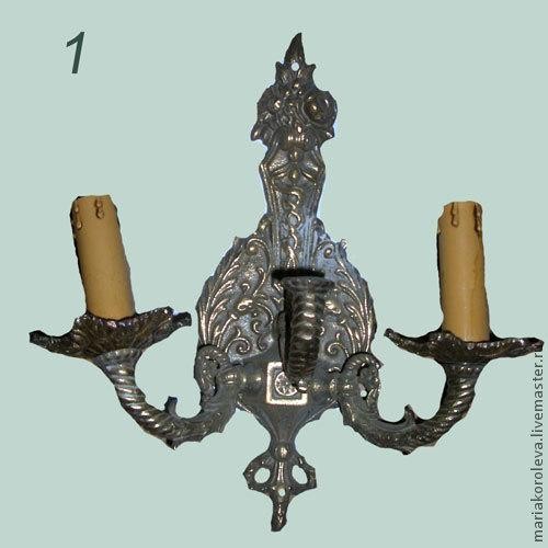 Переделка старого бра в античный канделябр Переделка старого бра в античный канделябр