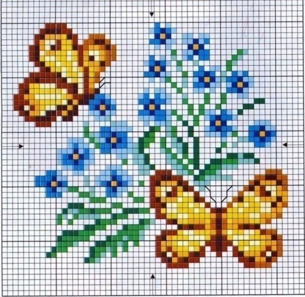 Подборка схем для вышивки бабочек