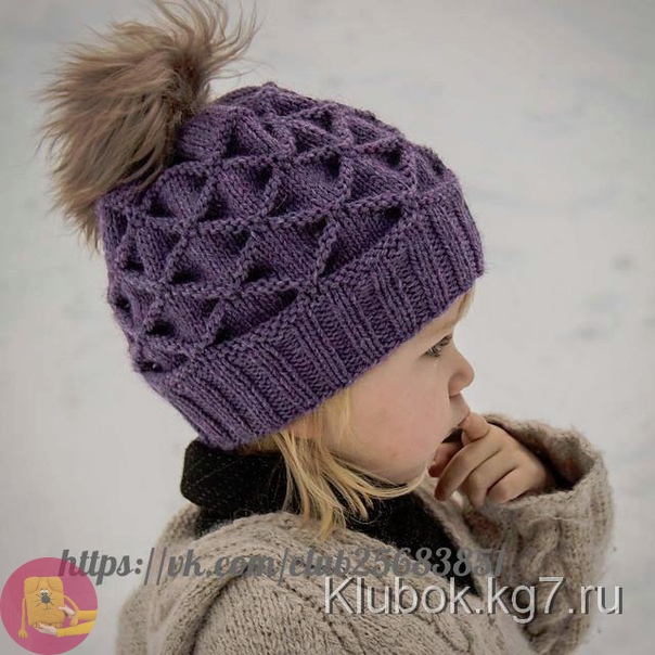 Шапочка узором клоке