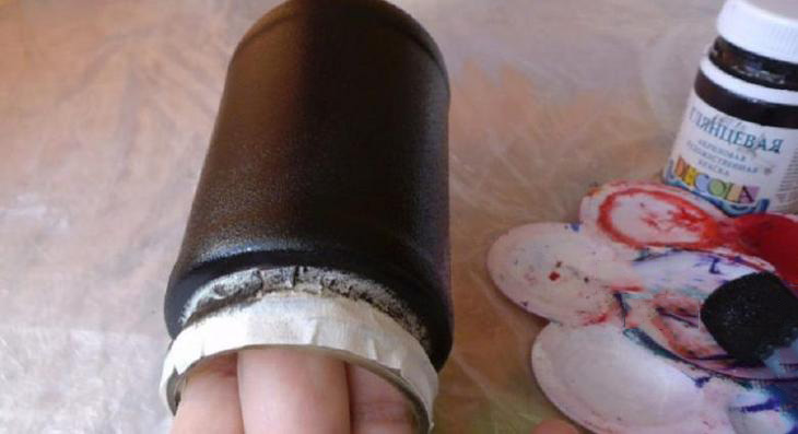 Точечная роспись баночки из-под кофе Точечная роспись баночки из-под кофе