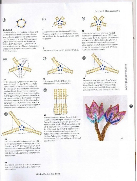 Геометричные бисерные тюльпаны