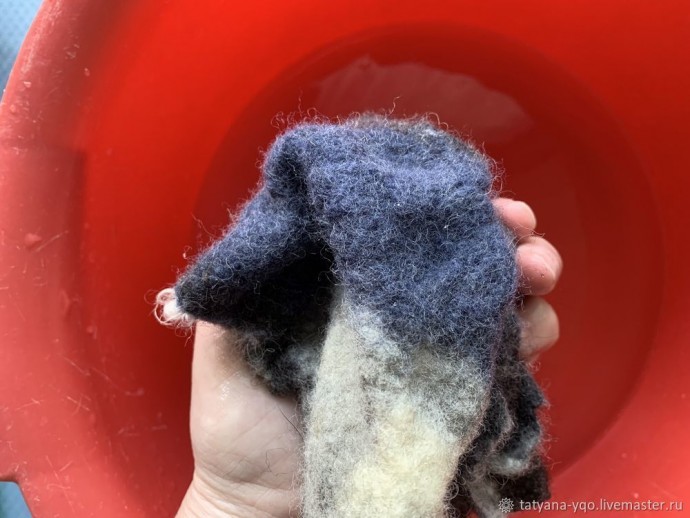 Валяем образец с флисом Шетланда