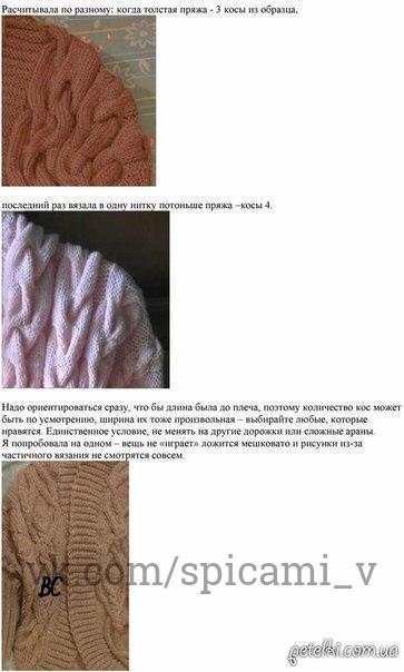 Очаровательный теплый кардиган с узором из объемных кос и круглыми полочками