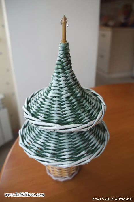 ​Елочка из бумажной лозы