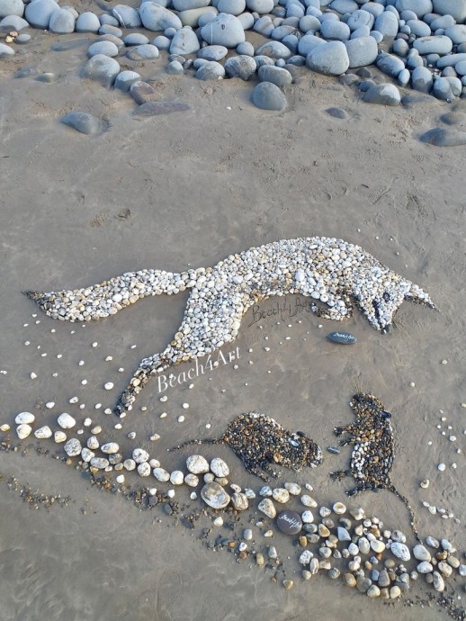 Невероятные произведения искусства из природных материалов на берегу