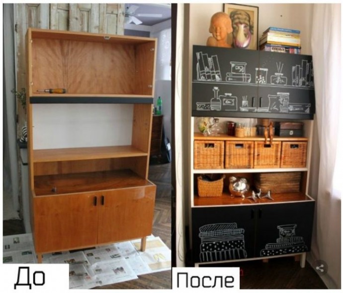 Декупаж старой мебели: фото до и после
