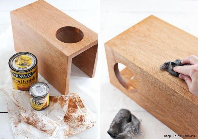 Делаем столик на подлокотник дивана