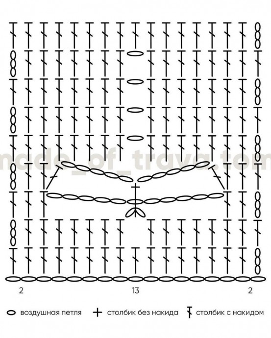 Узор крючком "Стрекоза"