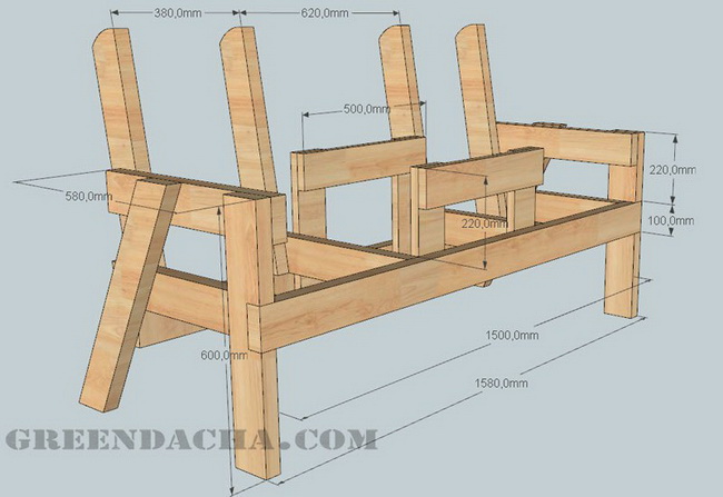 Скамья-диван для дачи или балкона своими руками